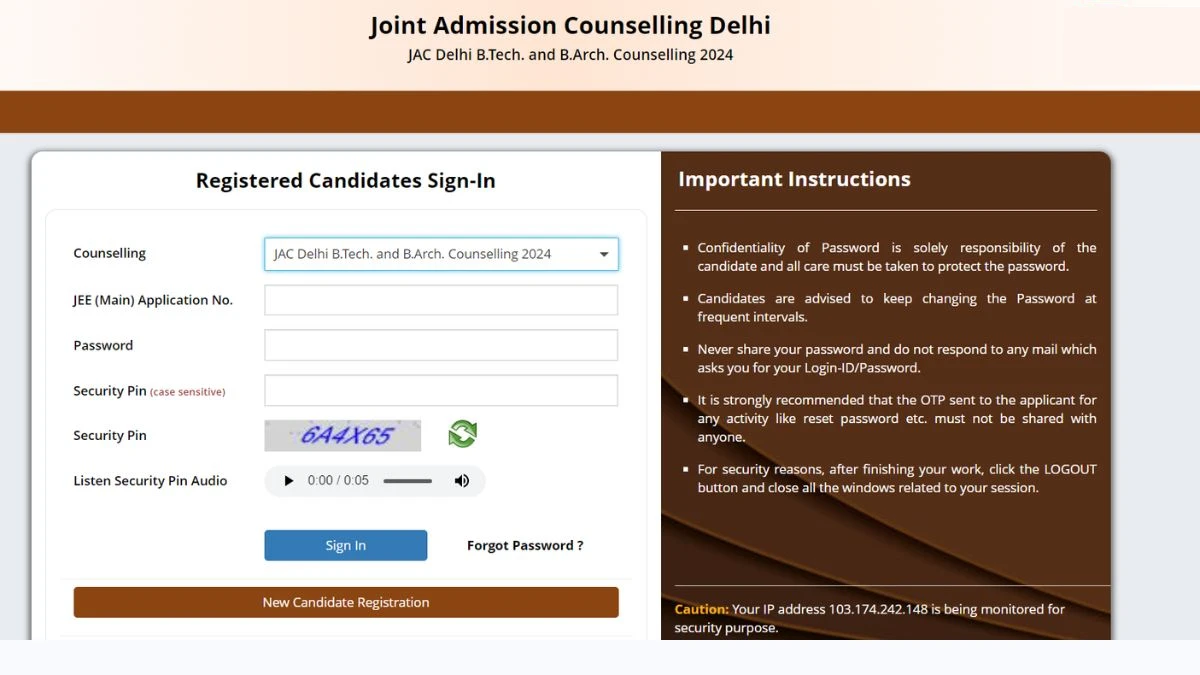 JAC Delhi 2024 Spot Counselling Round Schedule